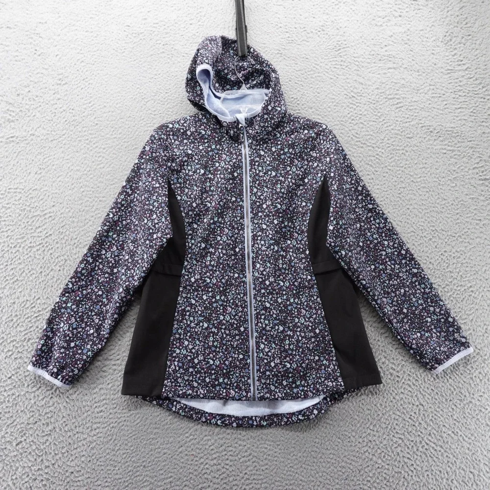 Free Country‎ Girls XL Floral Print Softshell Jacket Hooded Rain Wind Resistant